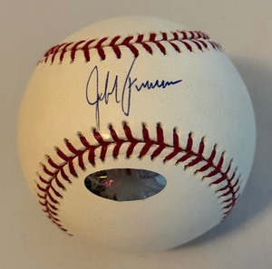 lot 156 image: Jeff Francour Signed Baseball Rawlings OMLB Selig Ball - Just Minors COA