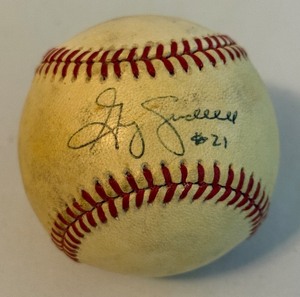 lot 159 image: Gregg Swindell Signed Baseball Rawlings OALB Brown Ball