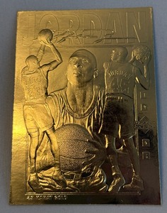 lot 22A image: Michael Jordan 23kt Gold Limited Edition 1995 Upper Deck Basketball Card 50,000