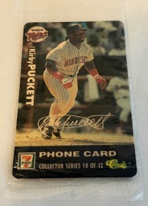 lot 160 image: Kirby Puckett Limited Edition 7-11 Classic Phone Card - Minnesota Twins Baseball