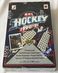 lot 163 image: 1990-91 Upper Deck NHL Hockey NewSealed Pack Box
