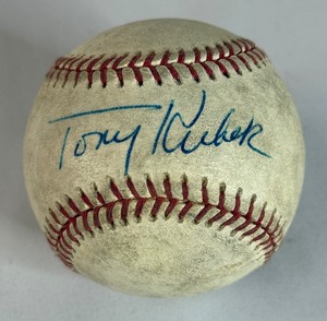 lot 170 image: Tony Kubek Signed Baseball Rawlings ONLB White Ball