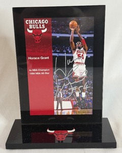 lot 188 image: Horace Grant Autographed Chicago Bulls Plaque Card - Basketball