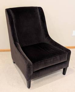 lot 24 image: LR - Brown Micro Suede Armchair