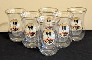 lot 64 image: Vintage Persian Tea Classes  Vintage Qajar Style Glasses Featuring a Portrait of Naser al-Din Shah