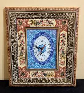 lot 131 image: ML - Khatam Marquetry Persian Style Wall Clock