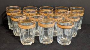 lot 141 image: Pasabahce Gold Rim Glass Set - 12 Glasses