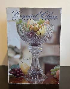 lot 143C image: LL - Crystal Clear Wellington 14in Lead Crystal Compote - 24% Lead Crystal