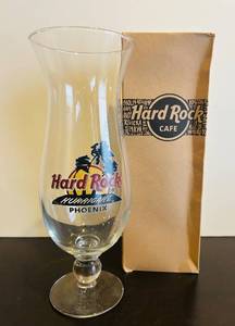 lot 148C image: LLB - Hard Rock Cafe Hurricane Glass - Phoenix - 10 in Tall - Original Box