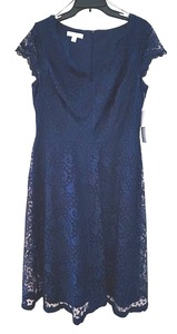 lot 183C image: MBC - Eliza J Navy Lace Dress - Size 14, Knee-Length