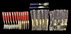 lot 211C image: k - Two Vintage Persian Flatware Sets