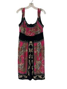 lot 224C image: MBC - R&M Richards Dress - PinkBlack Ornate Print - Size 14