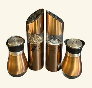 lot 228C image: DR - Copper Salt & Pepper Mills Set - 4 Pcs