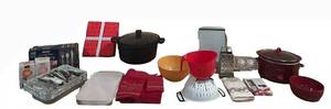 lot 367C image: LL - Kirkland Crystal Clear Cutlery 360-Piece Set - Crock-Pot Red Slow Cooker & Kitchenware Bundle