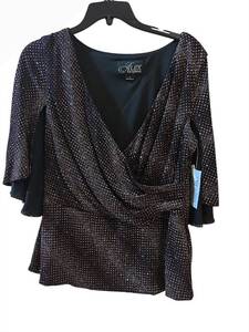 lot 369C image: LL - Alex Evenings Sequined Wrap Top - Size L