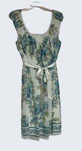 lot 372C image: LL - Dressbarn Floral Print Belted Midi Dress - Size 16 - Sleeveless