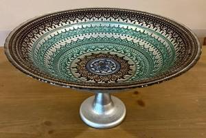 lot 82H image: Turkish Iznik-Style Ceramic Pedestal Bowl