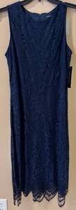 lot 95H image: Sharagano Navy Lace Dress - Size 14 - New With Tags