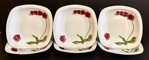 lot 172H image: Zarin Iran 8x8 Floral Plates (Lot of 6)