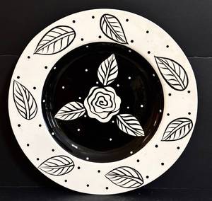 lot 233H image: Certified International Dana Simpson Rose Plate 19 Inch Diameter - Decorative Platter