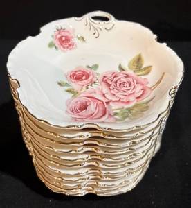 lot 244H image: Limoges Porcelain Rose Dishes