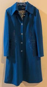 lot 248H image: Velvet Collection Vintage Coat - Teal Blue, Size 44