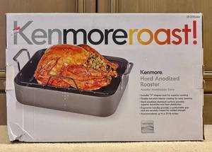 lot 303H image: Kenmore Hard Anodized Roaster - 25 lb Turkey Capacity, V-Rack, Nonstick