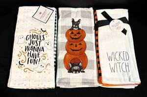 lot 309H image: Rae Dunn Halloween Kitchen Towels - 16x26 (Lot of 3)