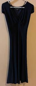 lot 354H image: Jones Wear Dress - Black Petite Size 14, Draped V-Neck Maxi