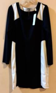 lot 355H image: Corie P. Color-Block Dress - Black & White - Size 14