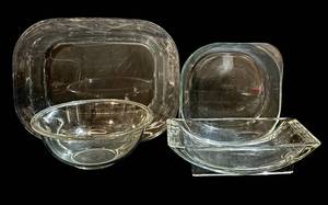 lot 358H image: Clear Glass Bowls & Serving Dishes - Assorted Sizes