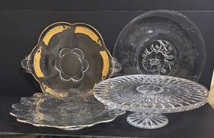 lot 325R image: MB - Crystal & Glass Platters and Pedestal Cake Stands
