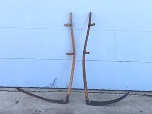 lot 20 image: 2 - Vintage Scythe Hay Sickles - Grim Reaper