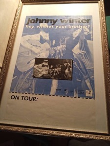 lot 33 image: Framed 1992 Johnny Winter on tour poster