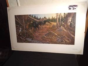 lot 32 image: Sealed signed & numbered wolf print Eyes of the hunter by Derk Hanson 265750