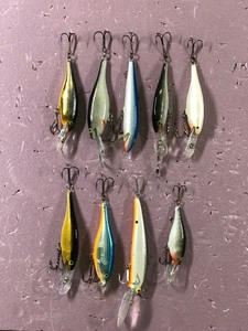 lot 228 image: Lot of 9 Fishing Lures - mostly Rapala