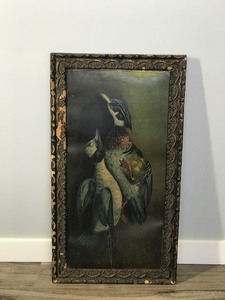 lot 249 image: Old Framed Picture of Wood Ducks - Says on the picture Wood Duck and Butterball