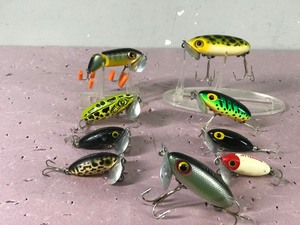 lot 316 image: Lot of 9 Fred Arbogast Jitter Bug Fishing Lures