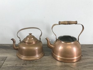 lot 354 image: 2 - Vintage Copper Tea Kettles