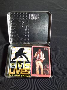 lot 105 image: 2005 Vintage Elvis tin of Elvis playing cards