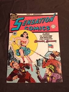lot 109 image: 1942 January No.1 Sensation comic 10c