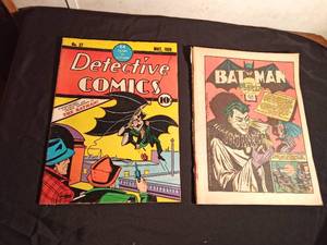 lot 110 image: May 1939 No. 27 detective comics and 1 other thats missing cover page