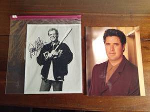 lot 165 image: Signed Photo of David Letterman and a photo of Vince Gill