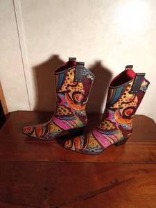 lot 169 image: Nomad Yippy womens multicolor western cowboy rain boots
