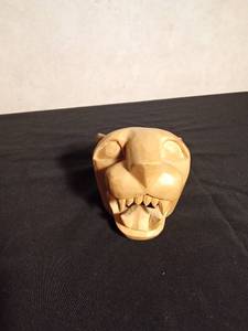 lot 190 image: Hand carved wood jaguar mask of Mexican folk art