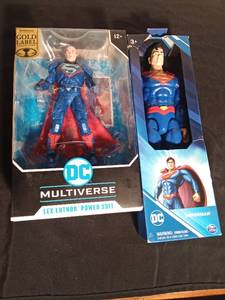 lot 191 image: 2021 Lex Luther 6 McFarlane Gold label collections and 12 Superman figurine