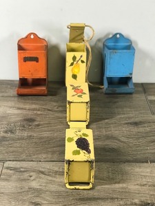 lot 362 image: Vintage Match Box Holder & Metal Hanging 3 Tier Utensil Holder