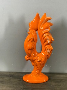 lot 377 image: Vintage Orange Rooster - 11.75 tall