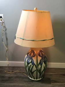 lot 412 image: Large Lamp with Flower Design on the Side