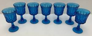 lot 91 image: Misc. Vintage Items Including Moritake Perspective Cobalt Blue Glass Wine,Water 6.5 Goblets